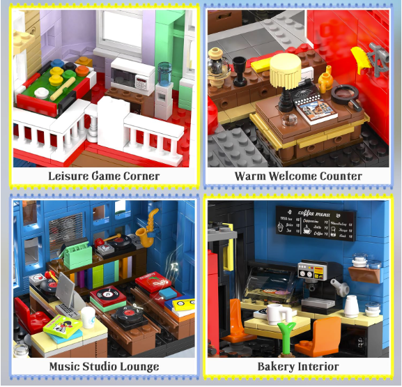 Toy Zilla Colorful City Market Building Block Set