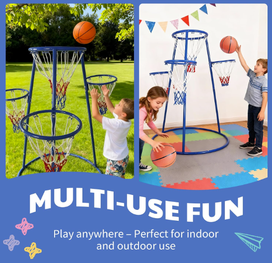Toy Zilla 4 Hoop Basketball Set for Toddlers