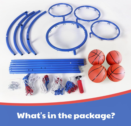 Toy Zilla 4 Hoop Basketball Set for Toddlers
