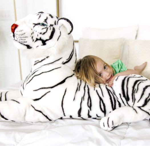 Toy Zilla Giant Siberian White Tiger Stuffed Animal Plush Toy