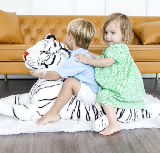 Toy Zilla Giant Siberian White Tiger Stuffed Animal Plush Toy