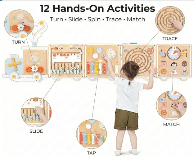 Toy Zilla Train Activity Wall Busy Board For Toddlers