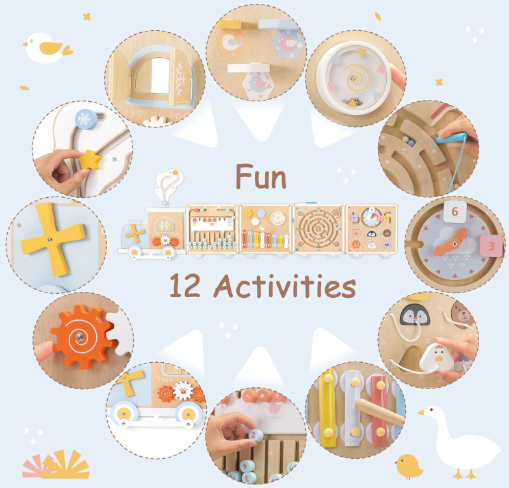 Toy Zilla Train Activity Wall Busy Board For Toddlers