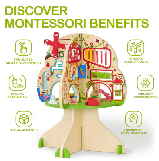 Toy Zilla Wooden Tree Activity Center