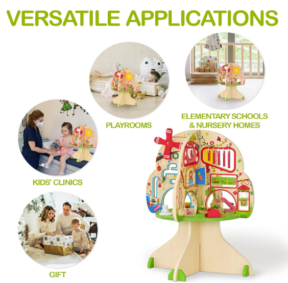Toy Zilla Wooden Tree Activity Center